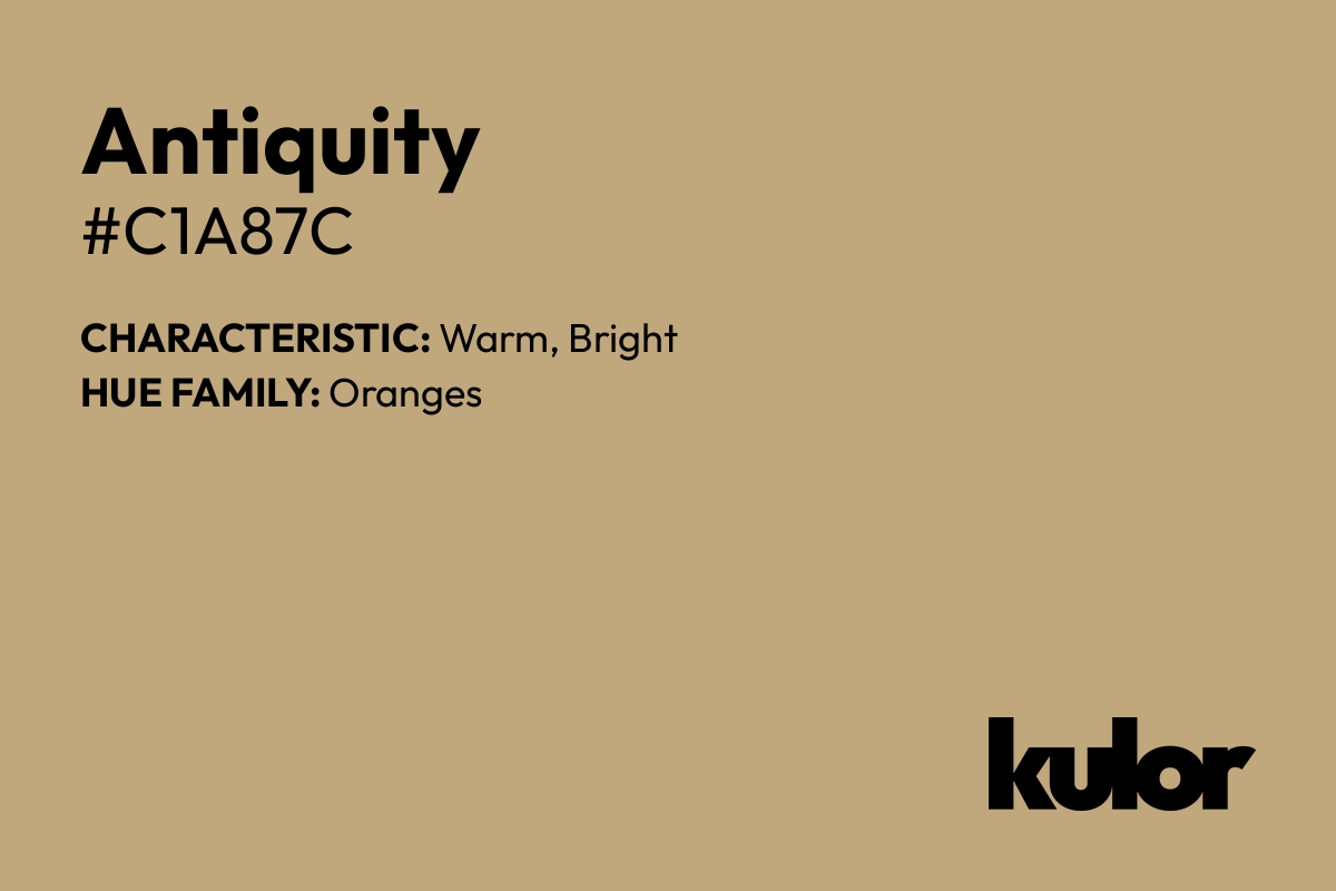 Antiquity is a color with a HTML hex code of #c1a87c.