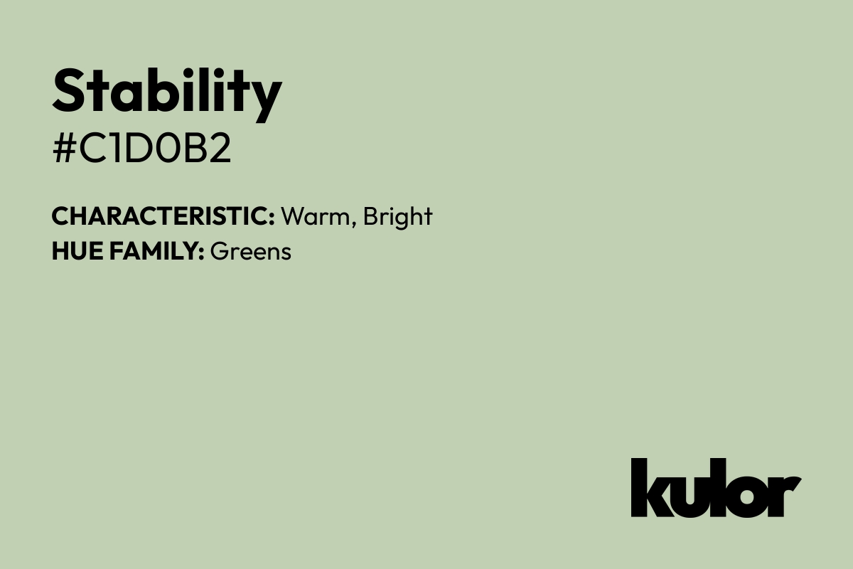 Stability is a color with a HTML hex code of #c1d0b2.