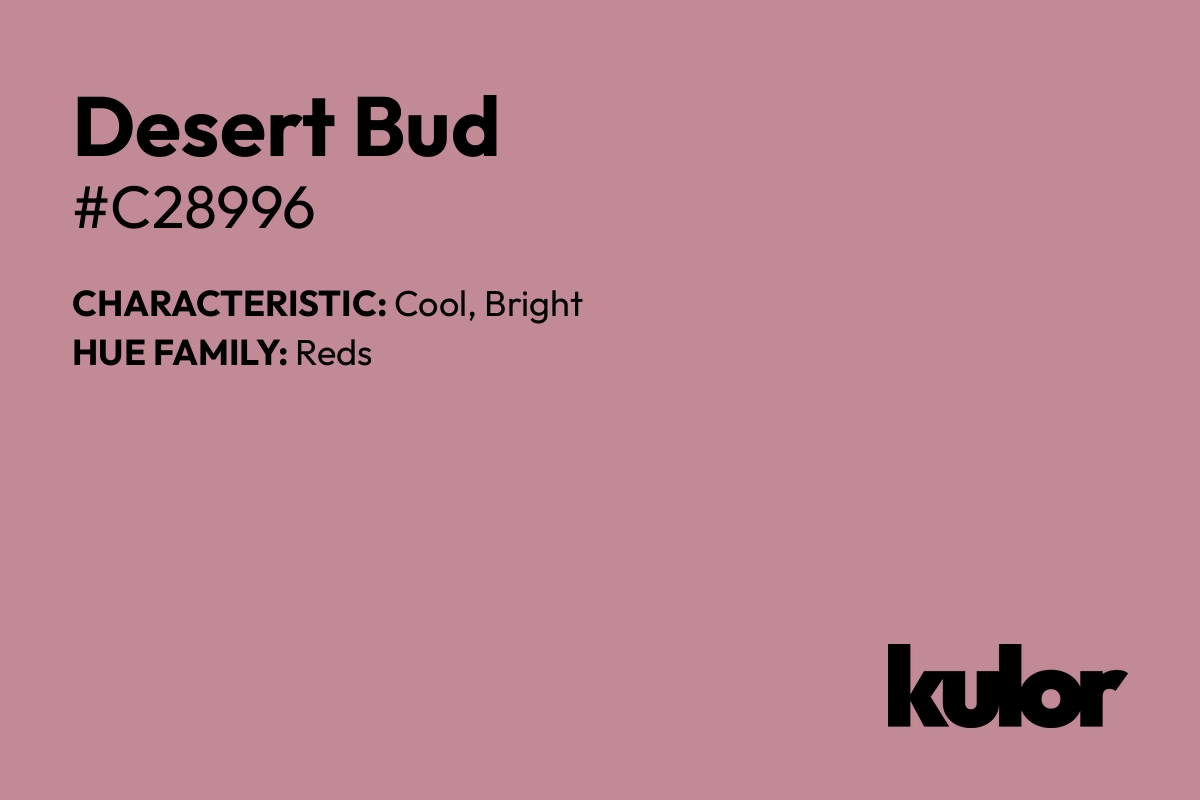 Desert Bud is a color with a HTML hex code of #c28996.