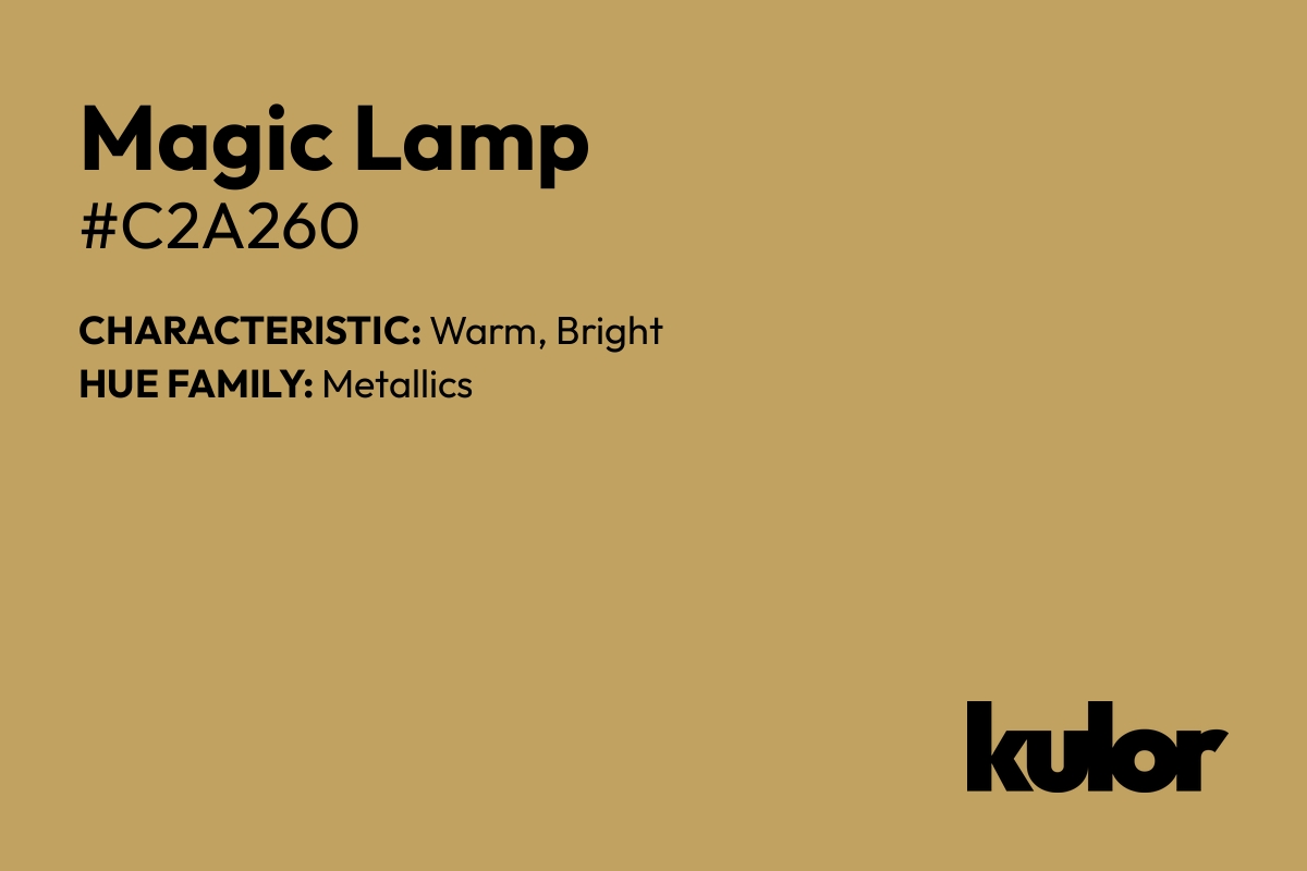 Magic Lamp is a color with a HTML hex code of #c2a260.