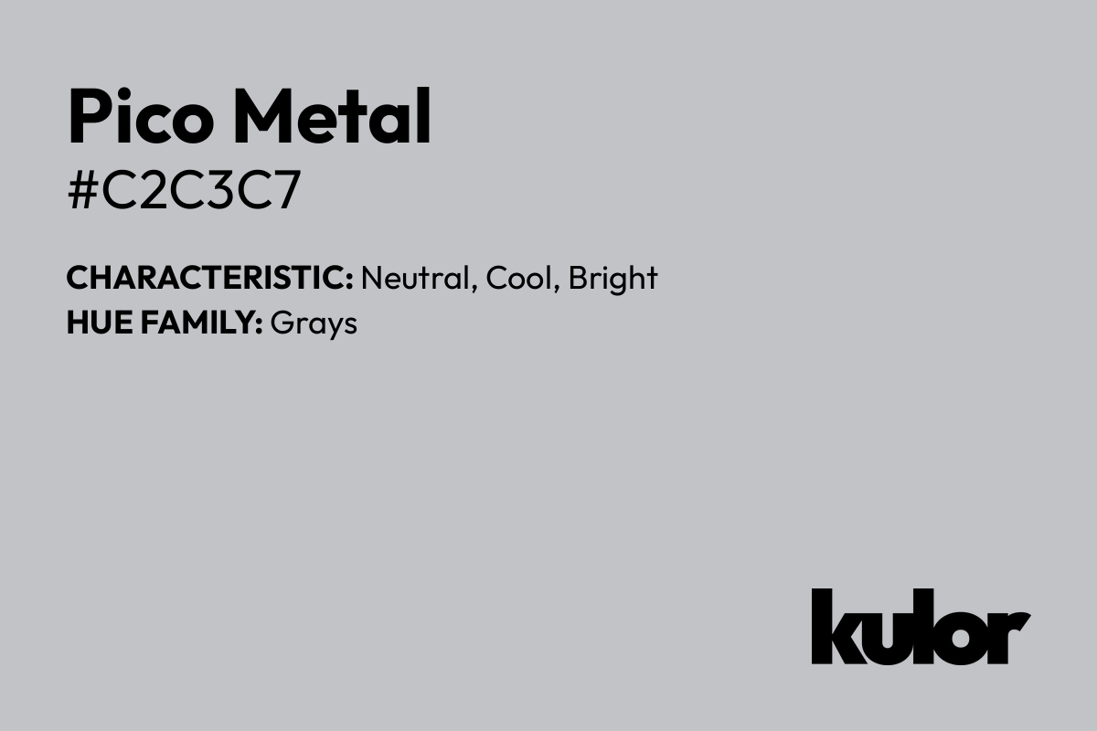 Pico Metal is a color with a HTML hex code of #c2c3c7.