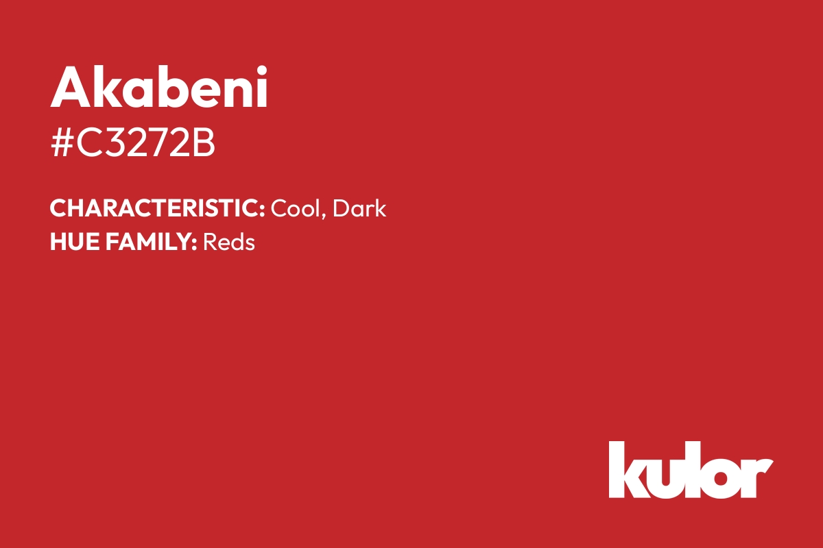 Akabeni is a color with a HTML hex code of #c3272b.