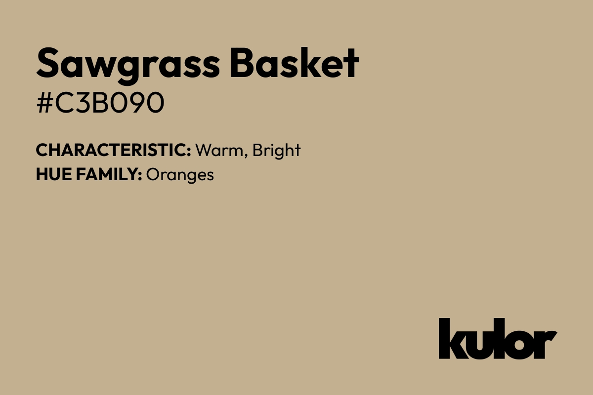 Sawgrass Basket is a color with a HTML hex code of #c3b090.