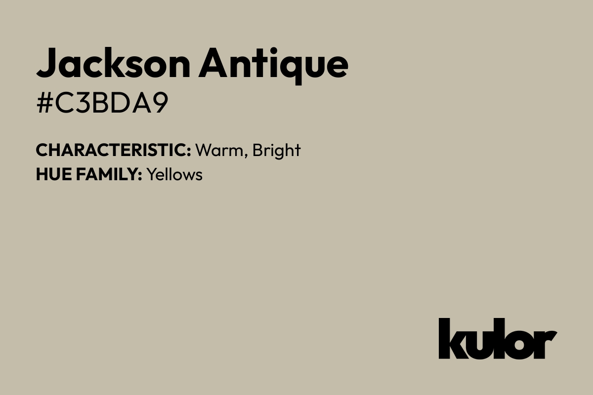 Jackson Antique is a color with a HTML hex code of #c3bda9.