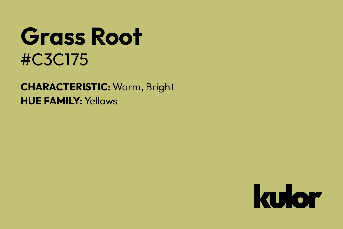 Grass Root is a color with a HTML hex code of #c3c175.