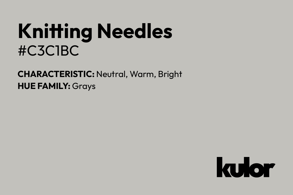 Knitting Needles is a color with a HTML hex code of #c3c1bc.