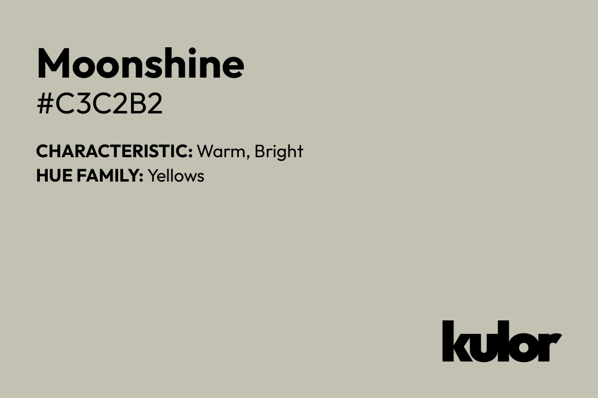 Moonshine is a color with a HTML hex code of #c3c2b2.