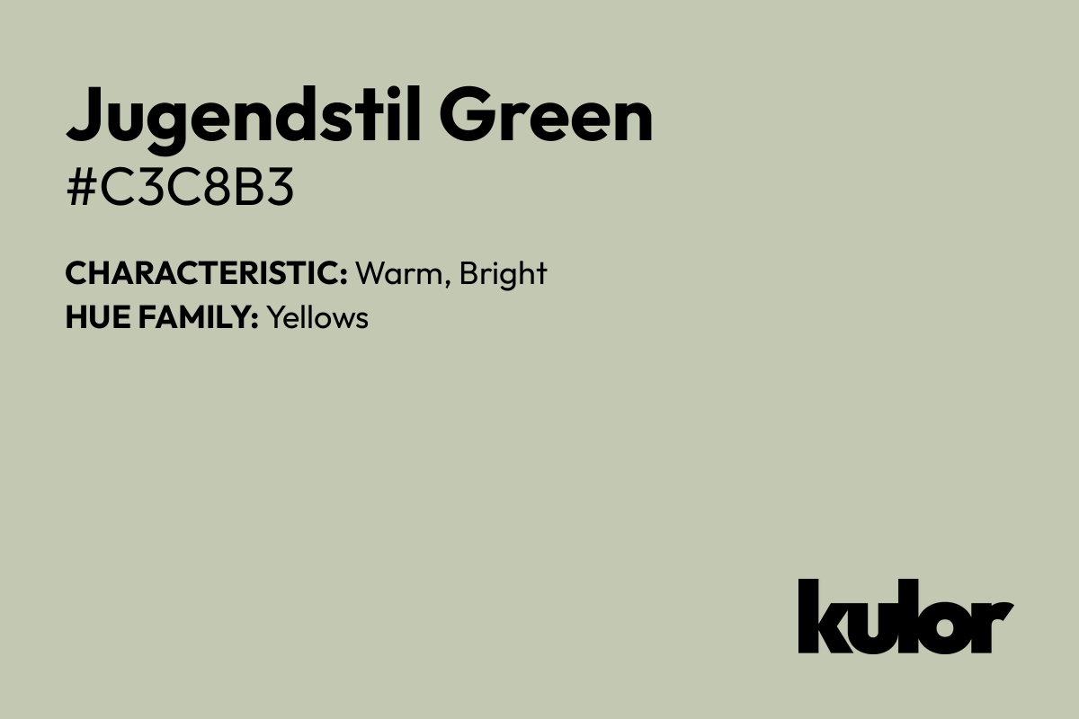 Jugendstil Green is a color with a HTML hex code of #c3c8b3.