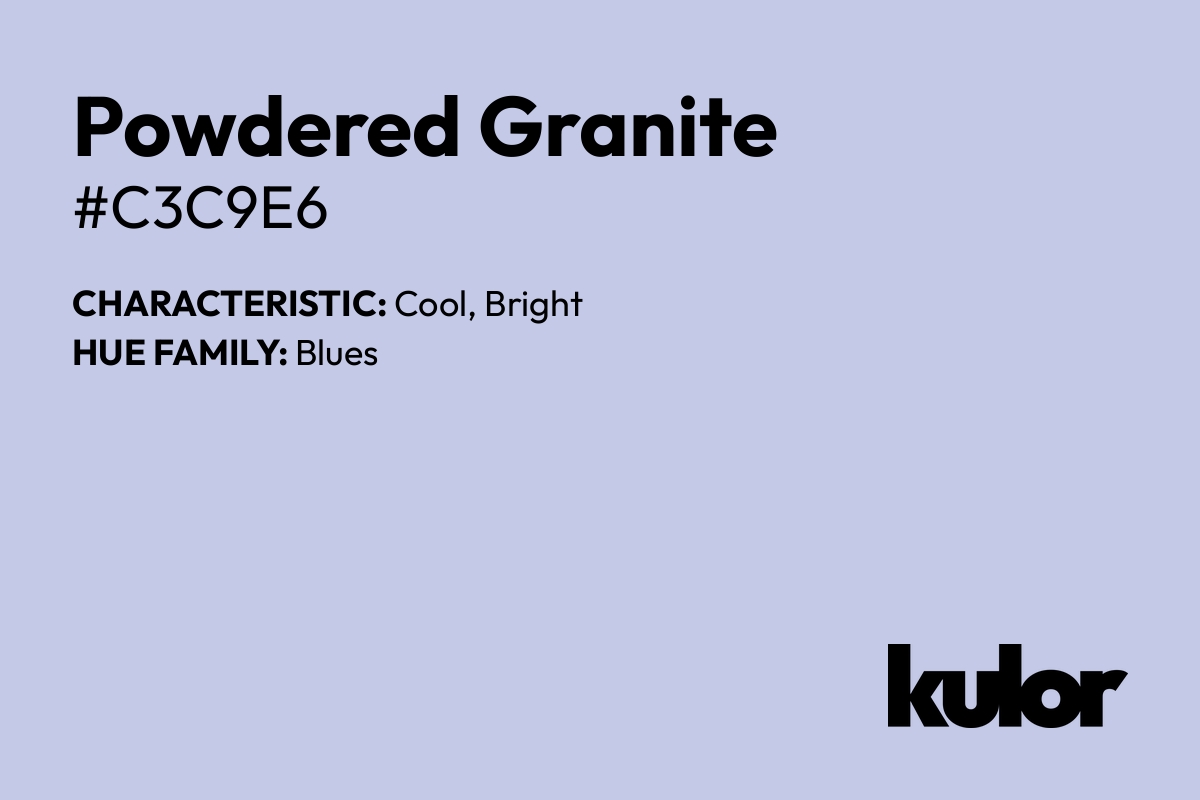 Powdered Granite is a color with a HTML hex code of #c3c9e6.