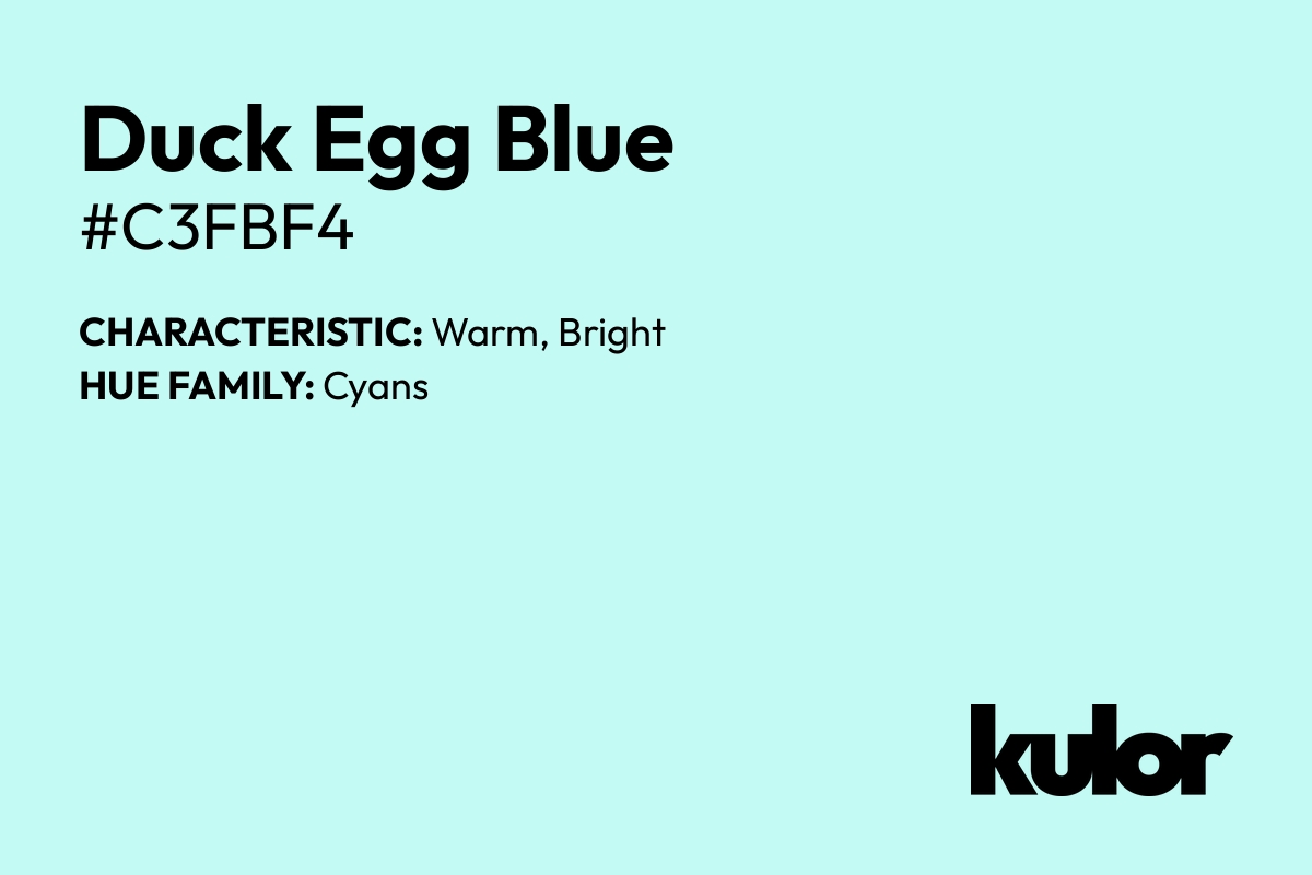 Duck Egg Blue is a color with a HTML hex code of #c3fbf4.