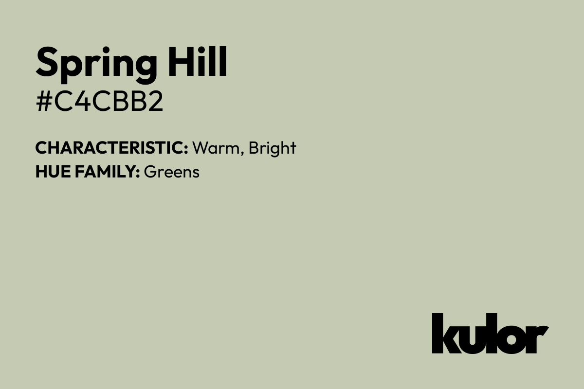 Spring Hill is a color with a HTML hex code of #c4cbb2.