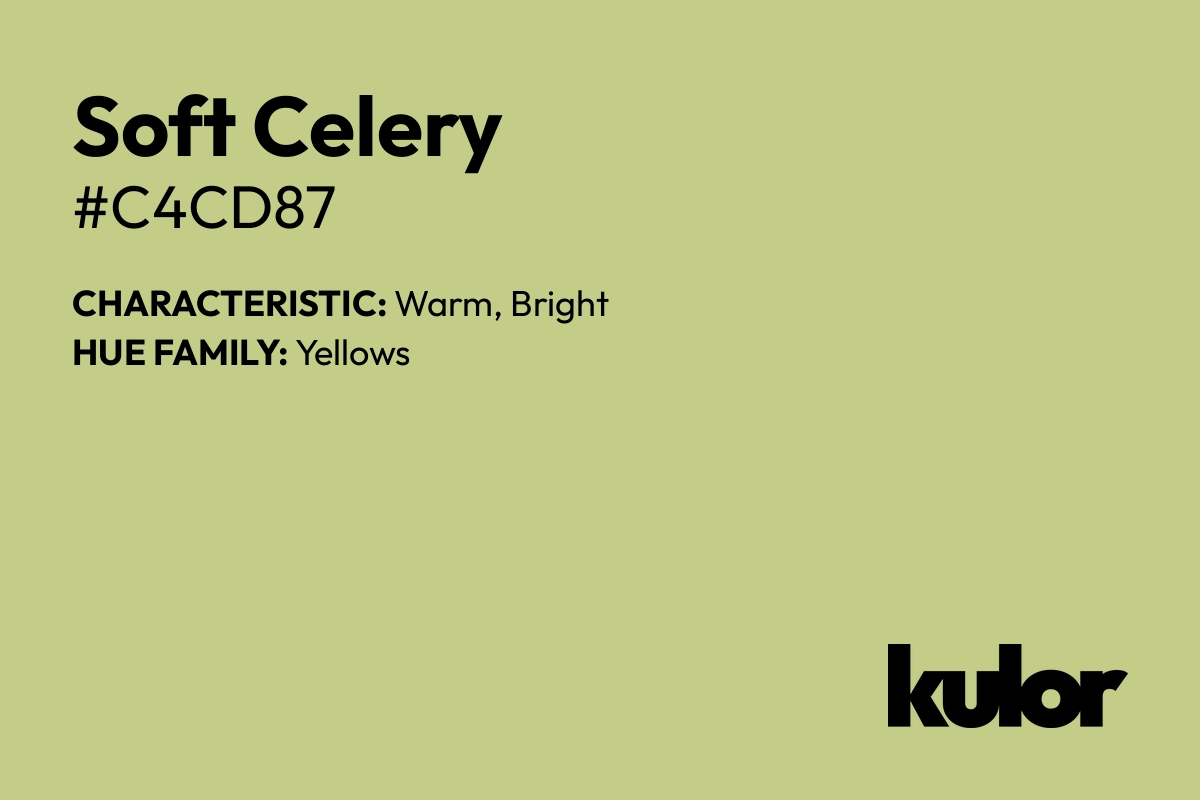 Soft Celery is a color with a HTML hex code of #c4cd87.