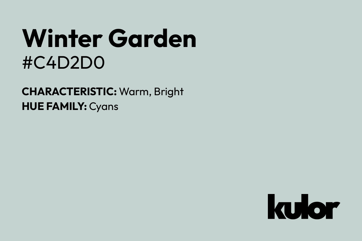 Winter Garden is a color with a HTML hex code of #c4d2d0.