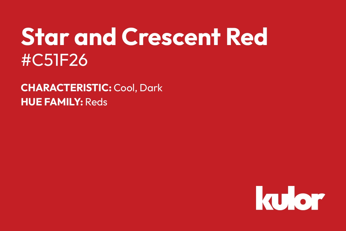 Star and Crescent Red is a color with a HTML hex code of #c51f26.