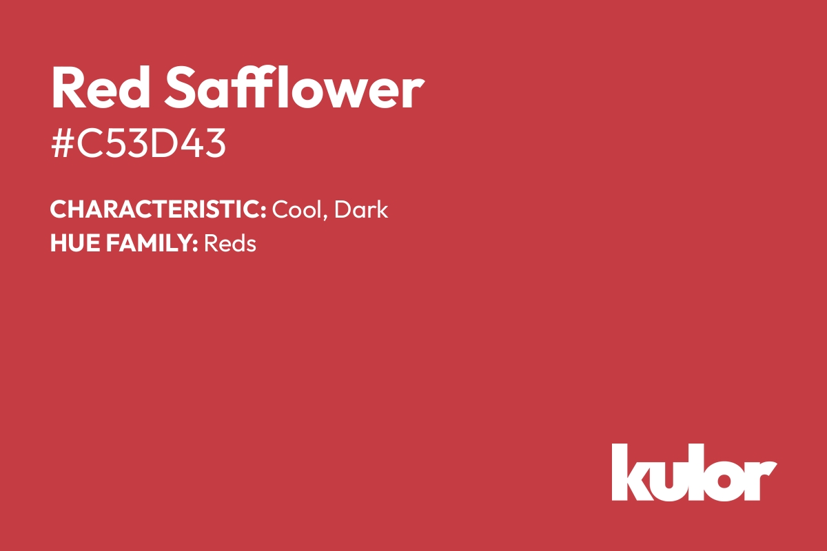 Red Safflower is a color with a HTML hex code of #c53d43.