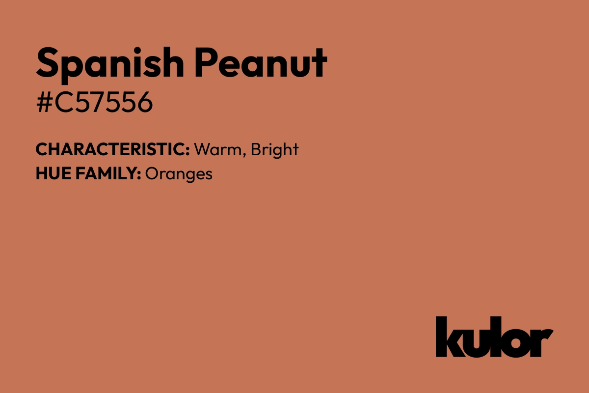 Spanish Peanut is a color with a HTML hex code of #c57556.