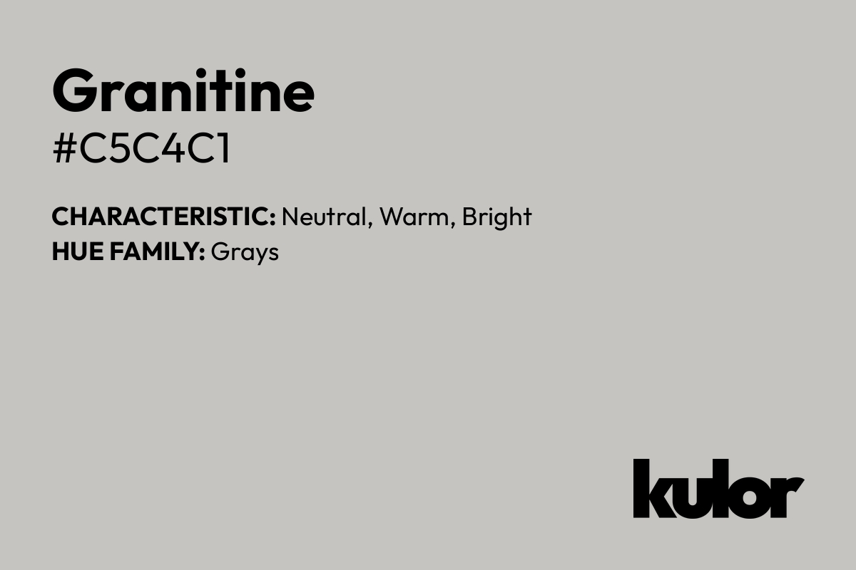 Granitine is a color with a HTML hex code of #c5c4c1.