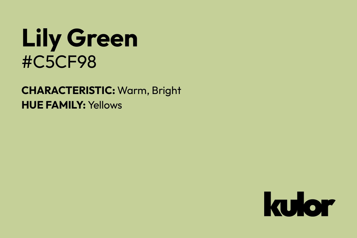 Lily Green is a color with a HTML hex code of #c5cf98.