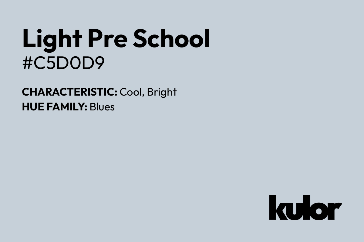 Light Pre School is a color with a HTML hex code of #c5d0d9.