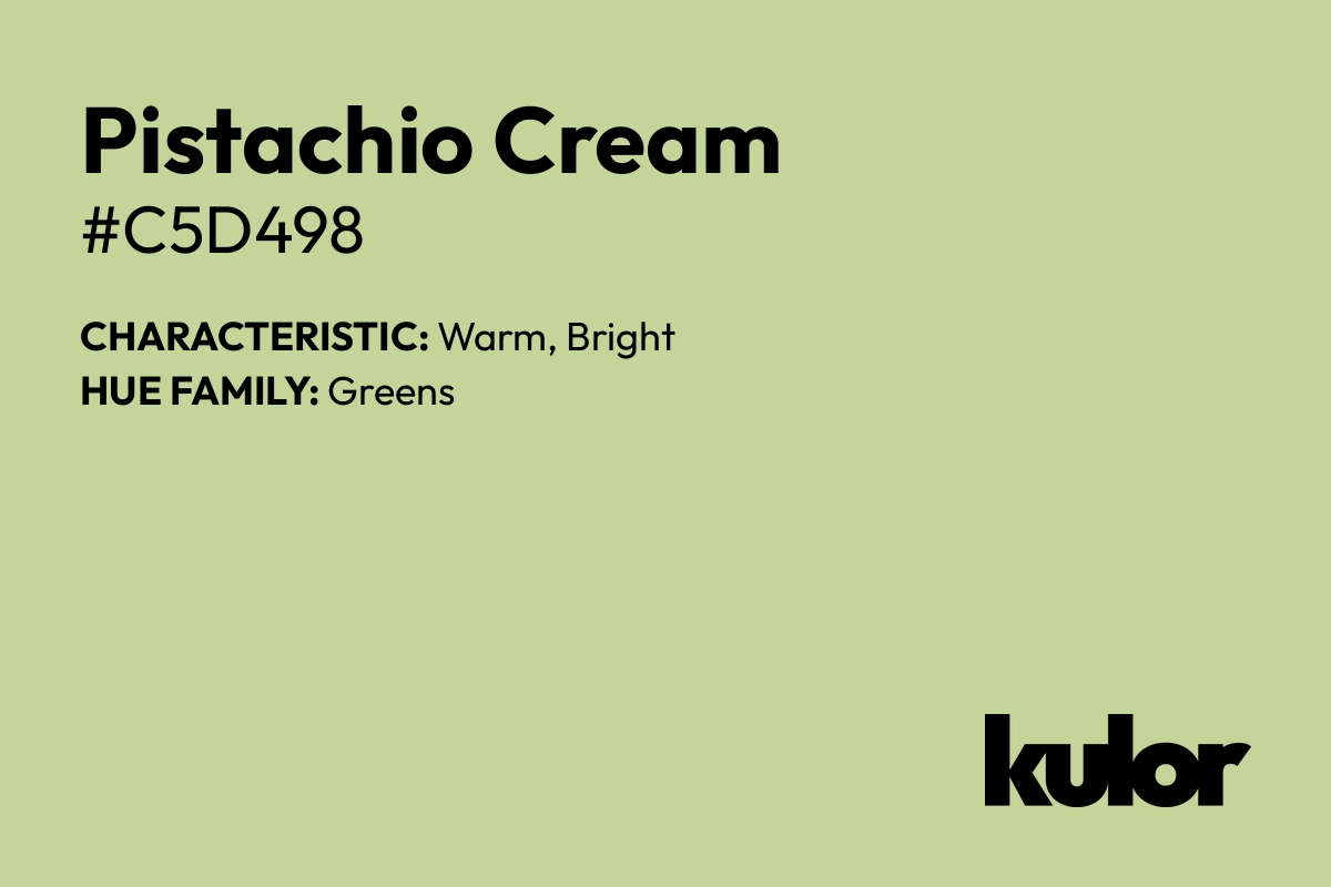 Pistachio Cream is a color with a HTML hex code of #c5d498.