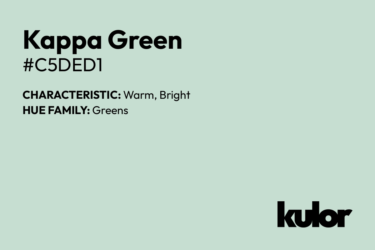 Kappa Green is a color with a HTML hex code of #c5ded1.