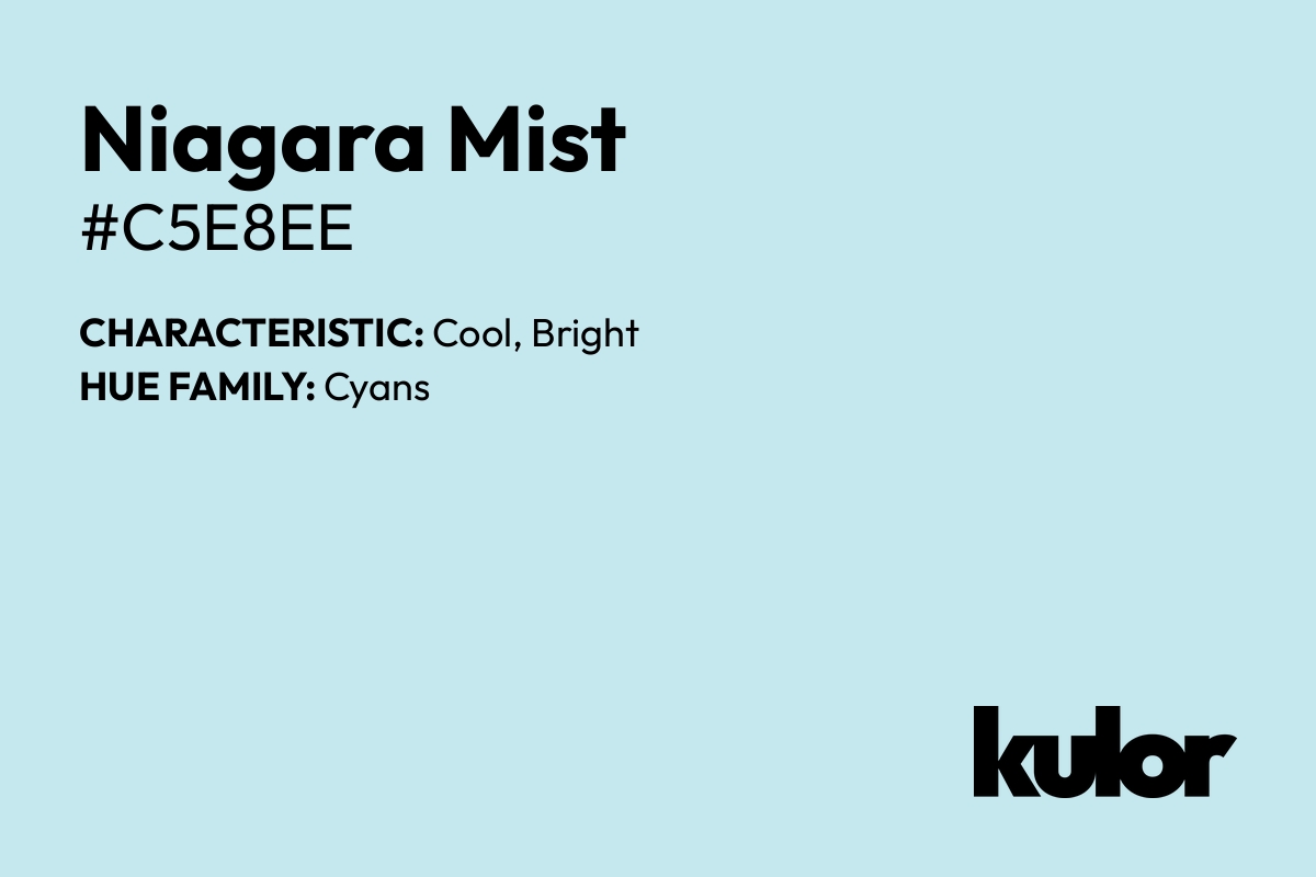 Niagara Mist is a color with a HTML hex code of #c5e8ee.