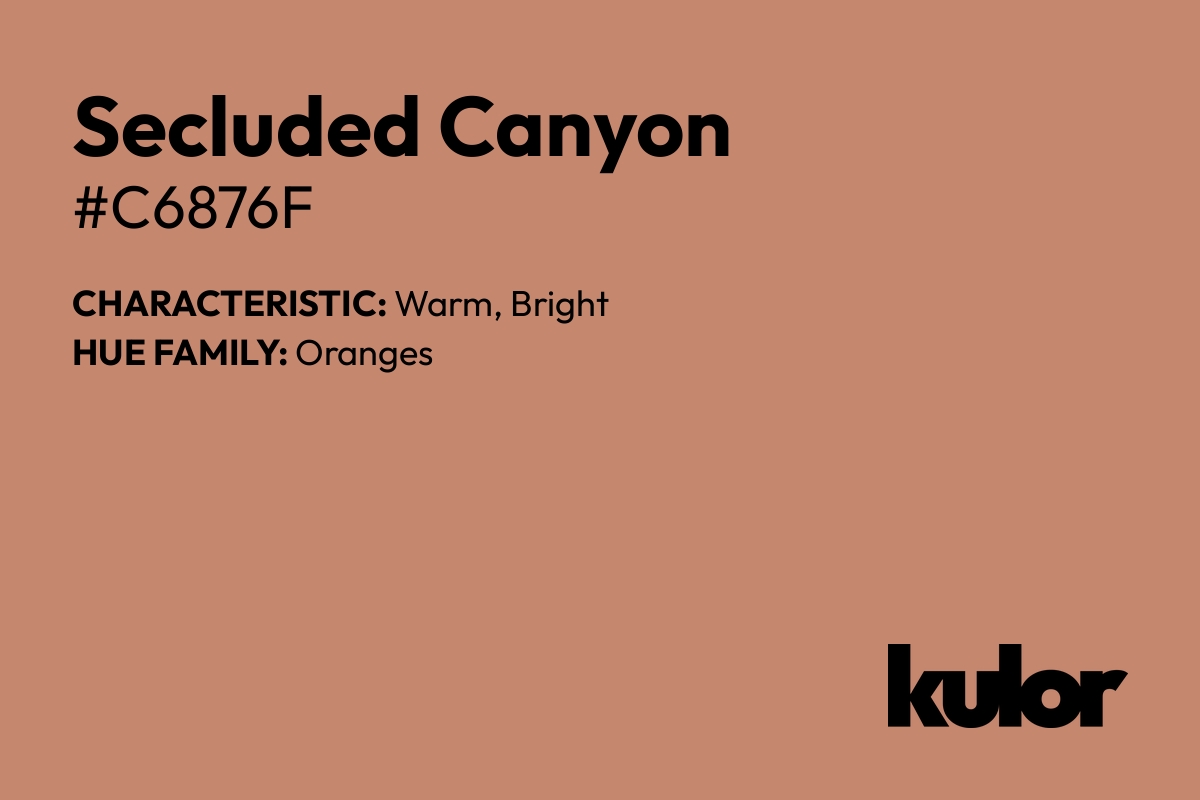 Secluded Canyon is a color with a HTML hex code of #c6876f.