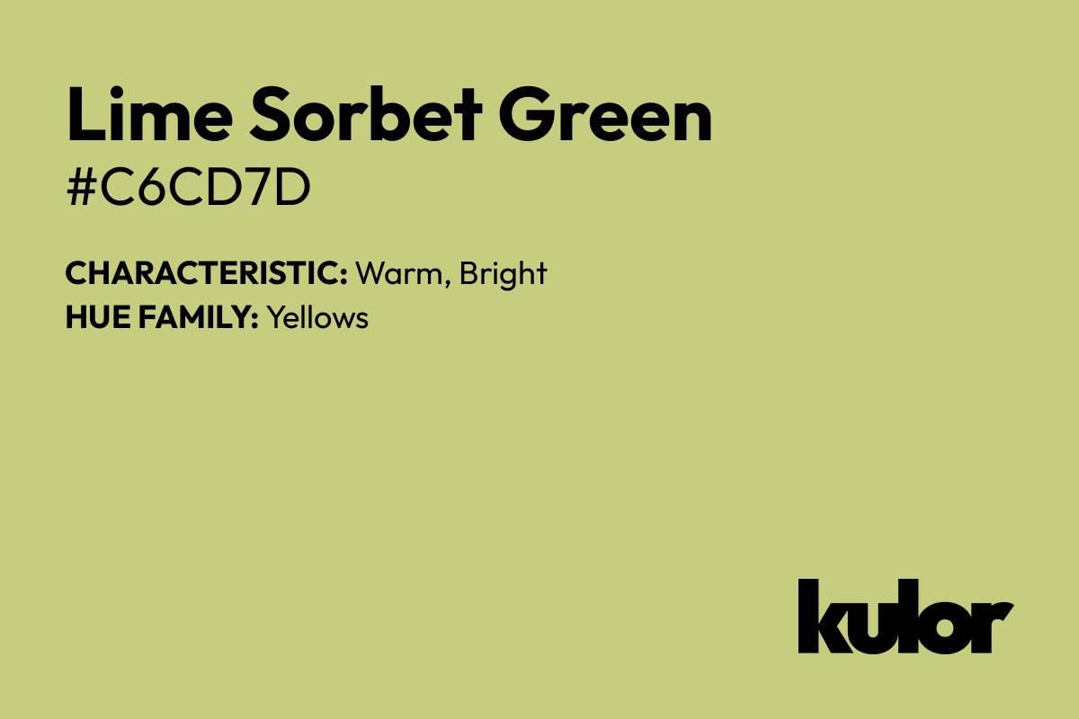 Lime Sorbet Green is a color with a HTML hex code of #c6cd7d.