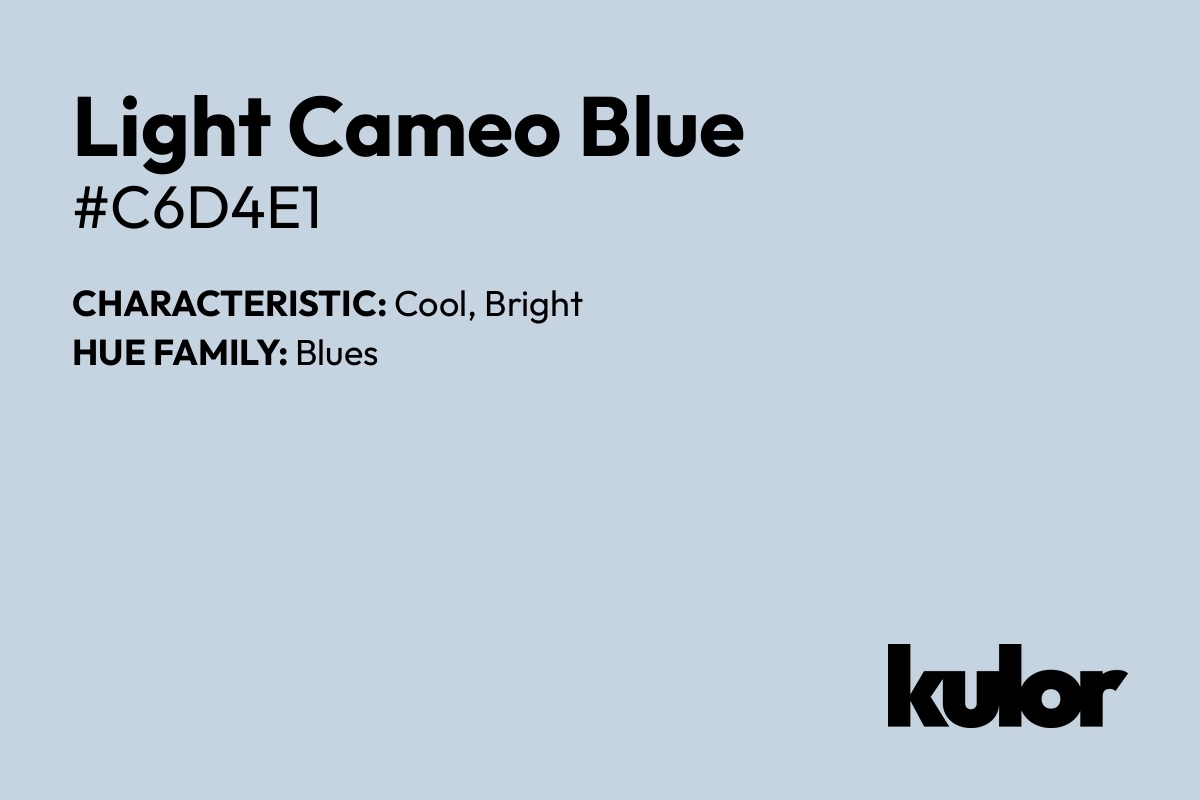 Light Cameo Blue is a color with a HTML hex code of #c6d4e1.