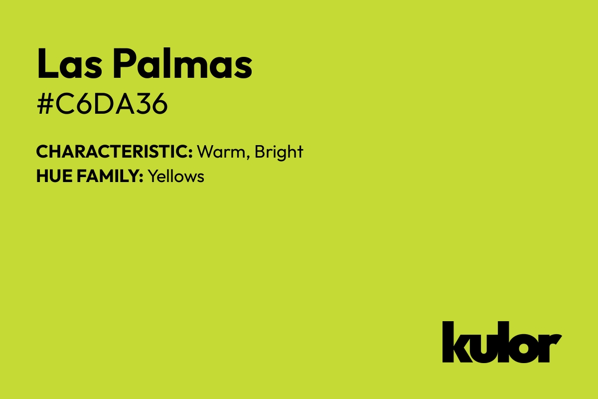 Las Palmas is a color with a HTML hex code of #c6da36.