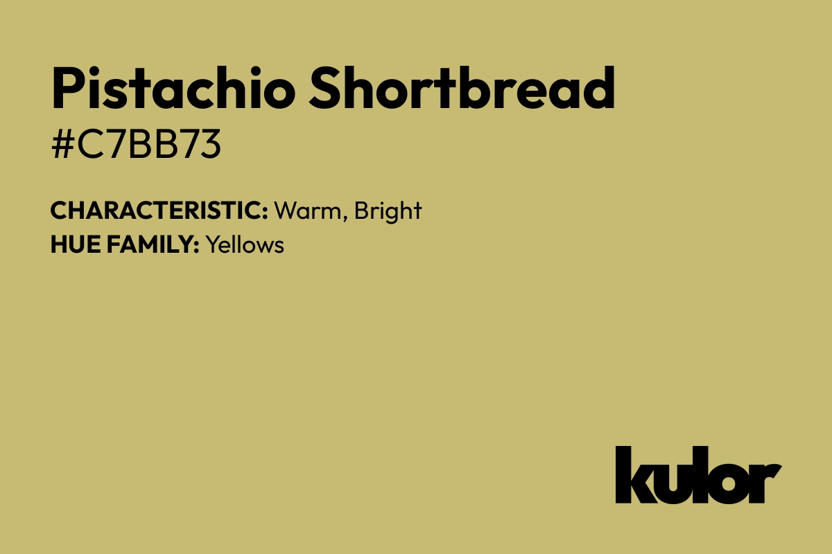 Pistachio Shortbread is a color with a HTML hex code of #c7bb73.