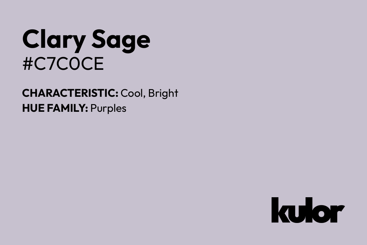 Clary Sage is a color with a HTML hex code of #c7c0ce.