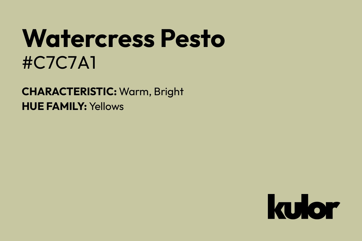 Watercress Pesto is a color with a HTML hex code of #c7c7a1.