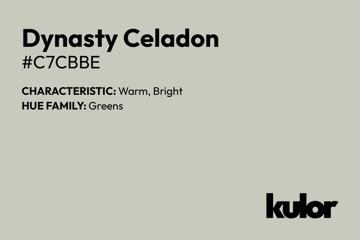 Dynasty Celadon is a color with a HTML hex code of #c7cbbe.