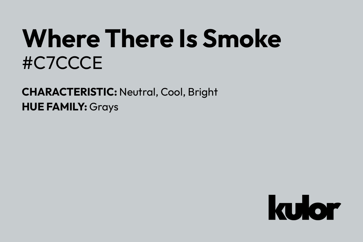 Where There Is Smoke is a color with a HTML hex code of #c7ccce.