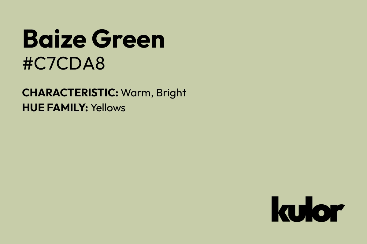 Baize Green is a color with a HTML hex code of #c7cda8.