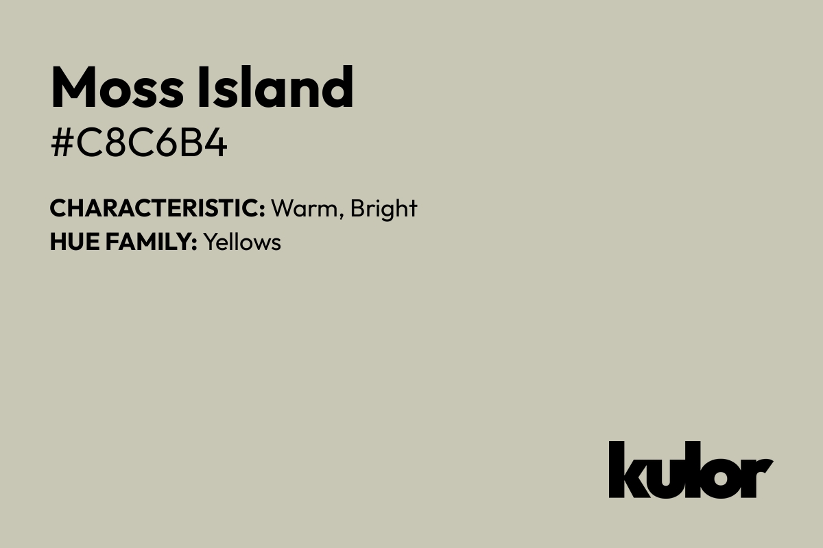 Moss Island is a color with a HTML hex code of #c8c6b4.