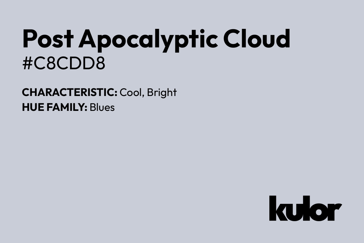 Post Apocalyptic Cloud is a color with a HTML hex code of #c8cdd8.