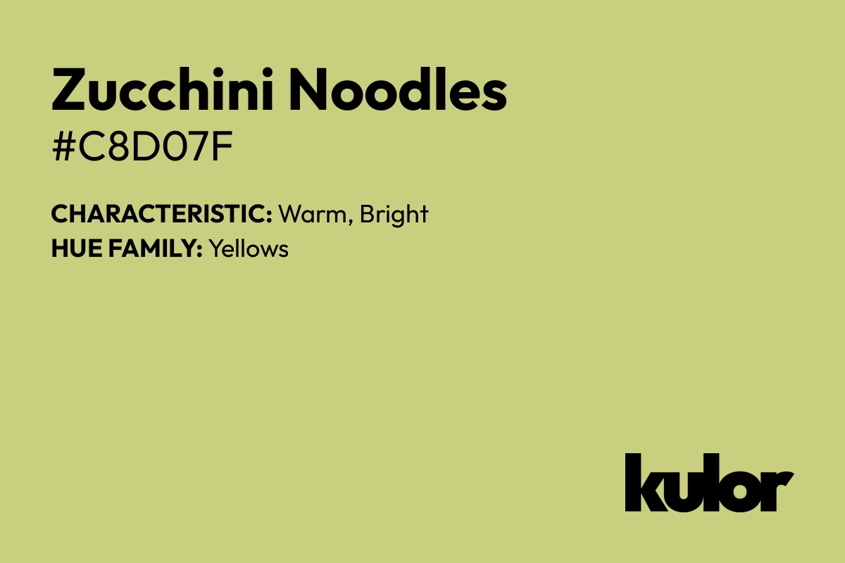 Zucchini Noodles is a color with a HTML hex code of #c8d07f.