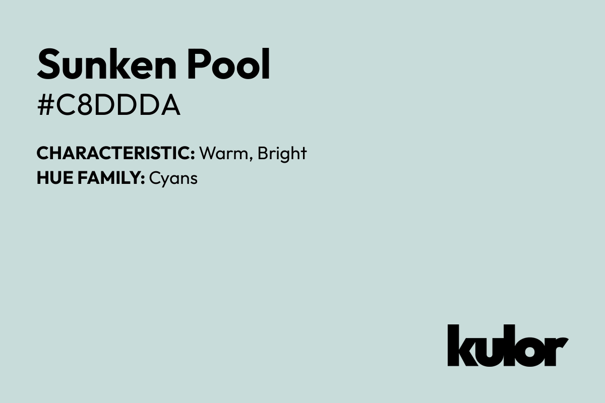 Sunken Pool is a color with a HTML hex code of #c8ddda.