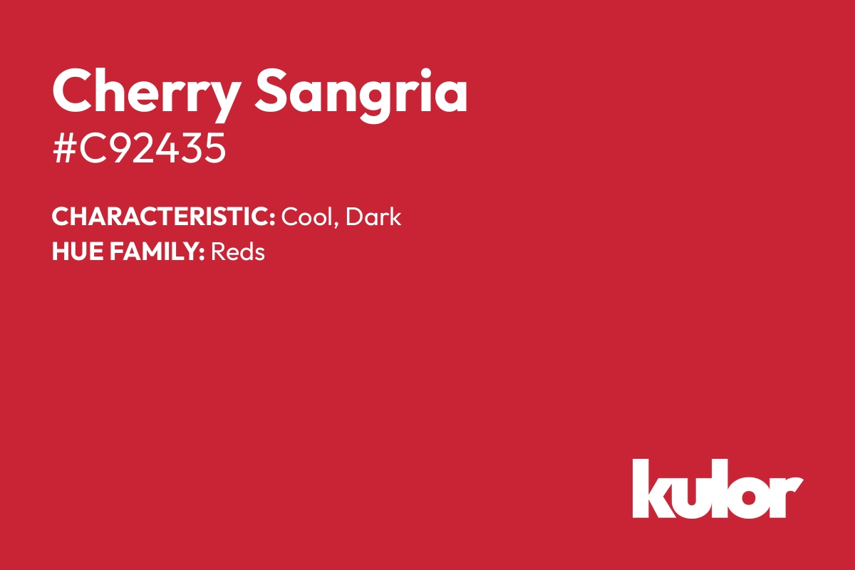 Cherry Sangria is a color with a HTML hex code of #c92435.