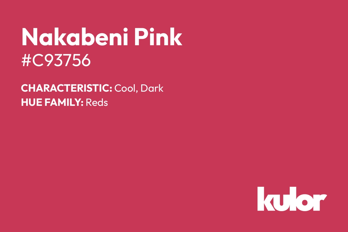 Nakabeni Pink is a color with a HTML hex code of #c93756.