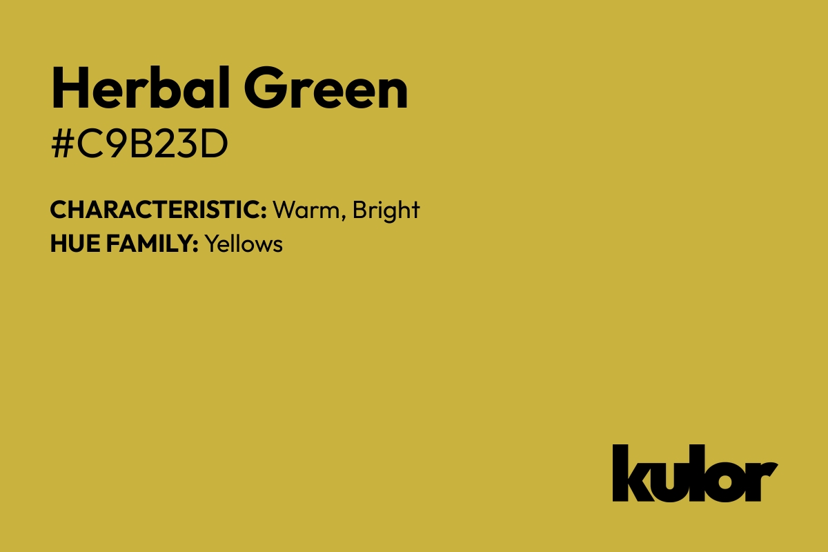 Herbal Green is a color with a HTML hex code of #c9b23d.