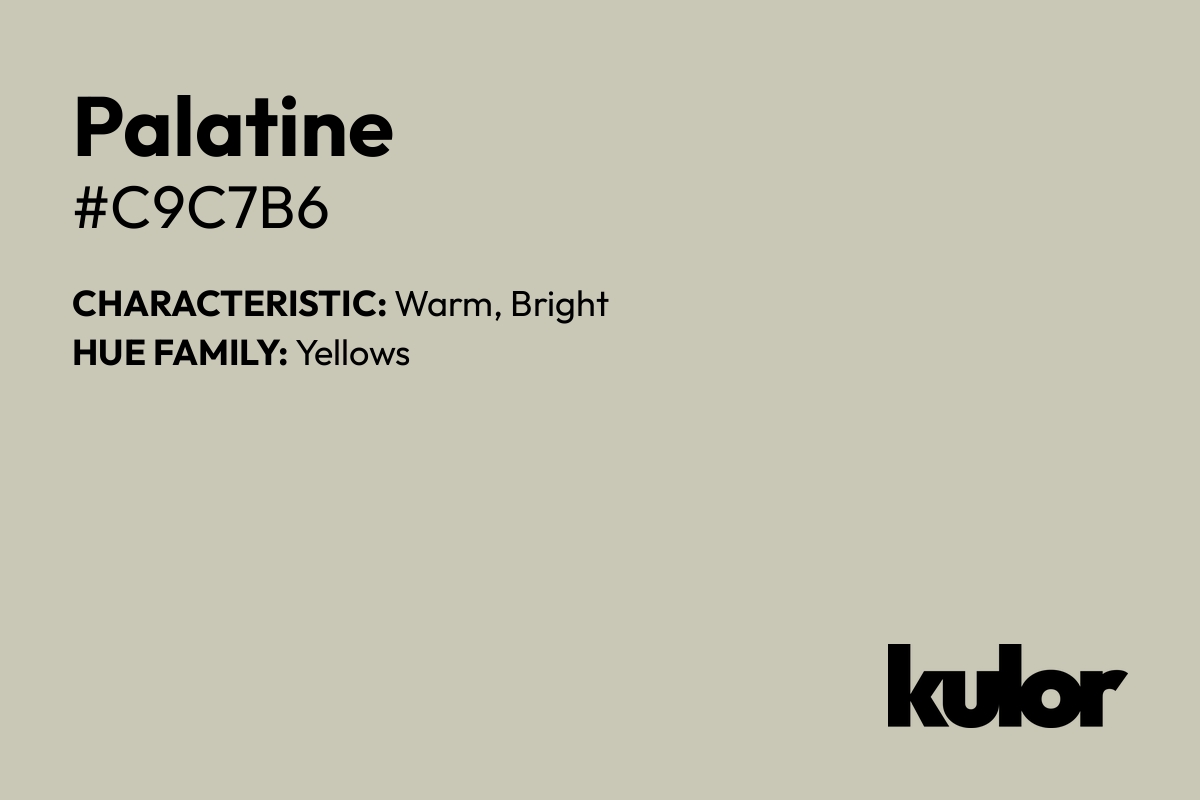 Palatine is a color with a HTML hex code of #c9c7b6.