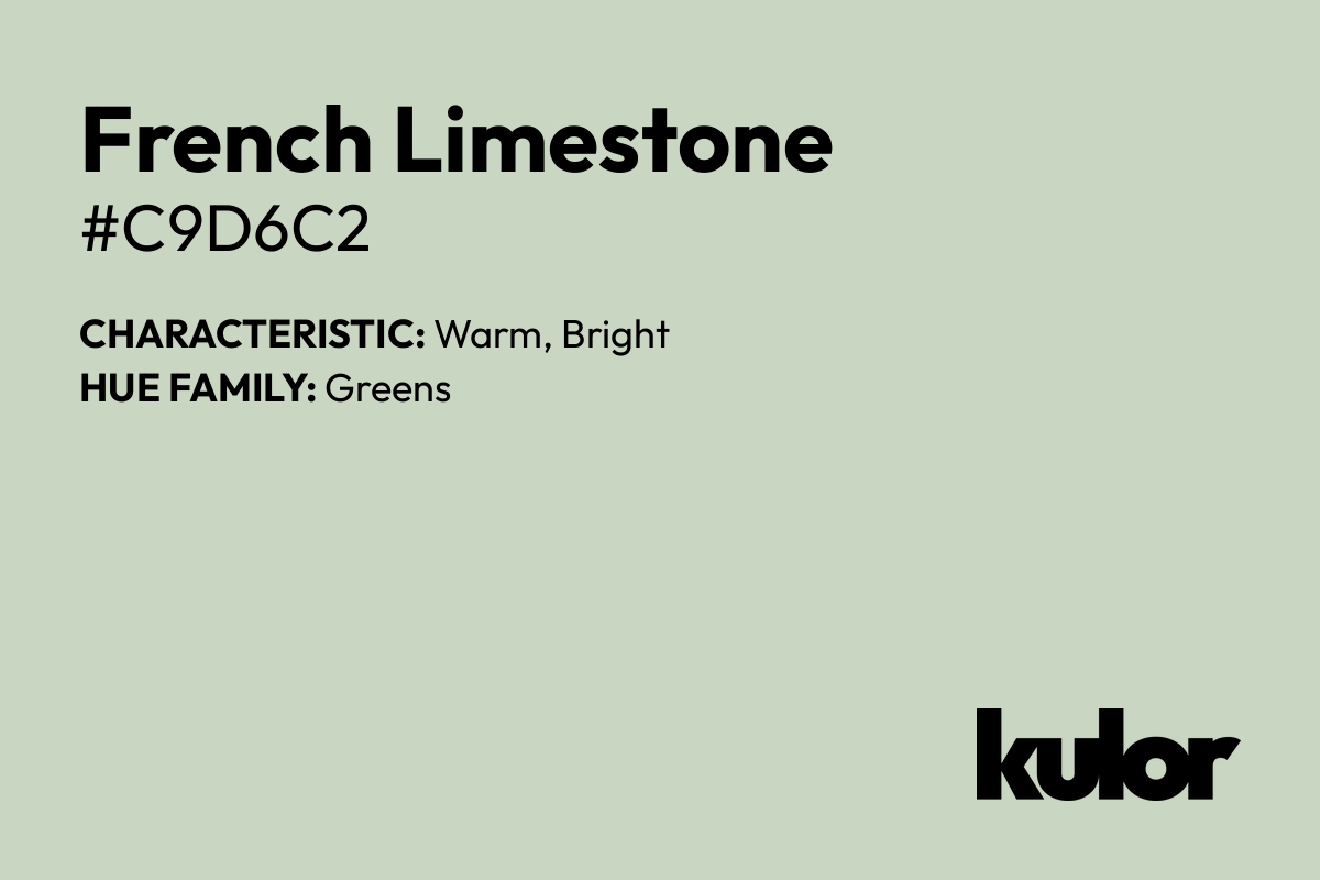 French Limestone is a color with a HTML hex code of #c9d6c2.