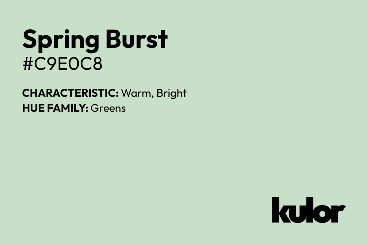 Spring Burst is a color with a HTML hex code of #c9e0c8.