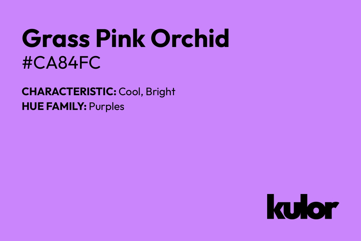 Grass Pink Orchid is a color with a HTML hex code of #ca84fc.