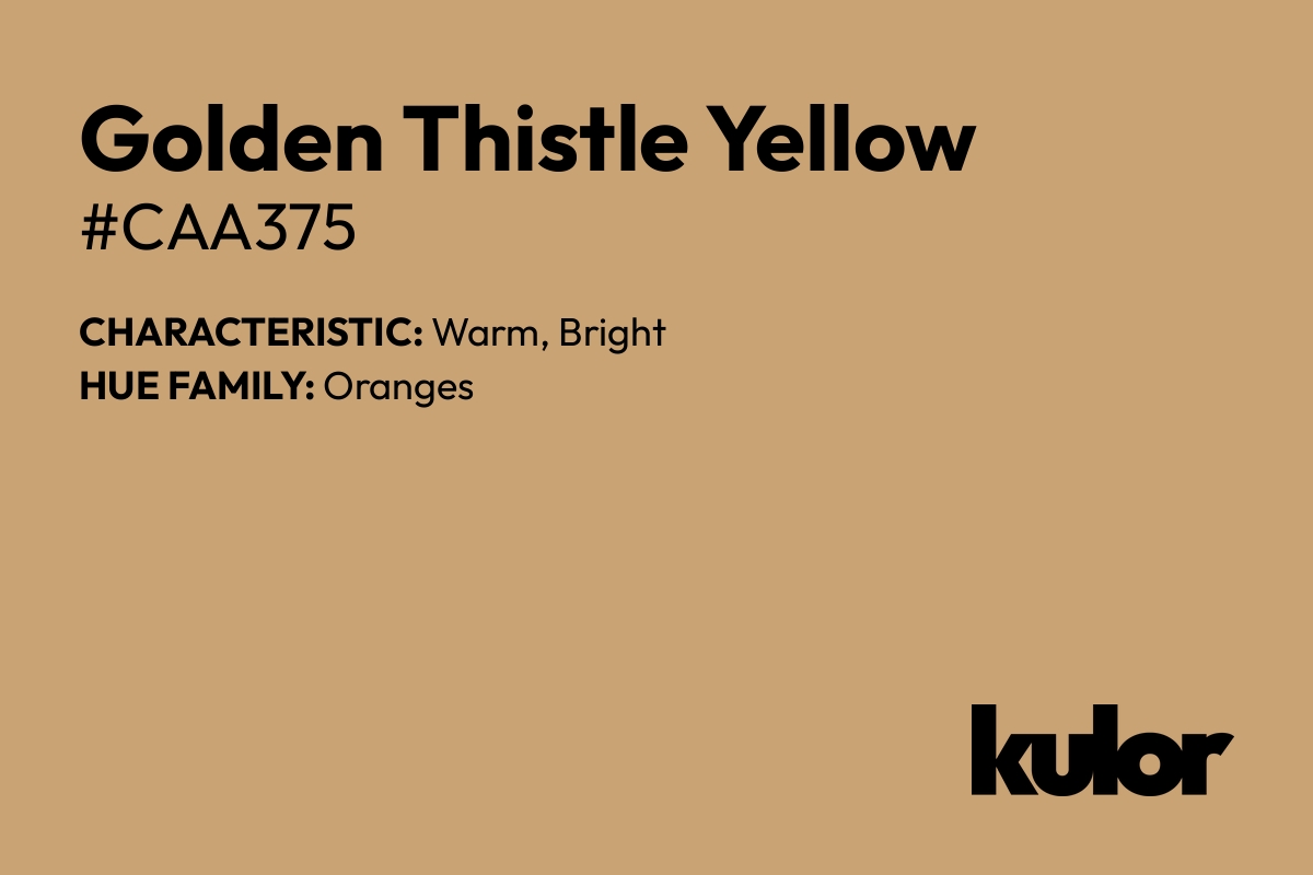 Golden Thistle Yellow is a color with a HTML hex code of #caa375.