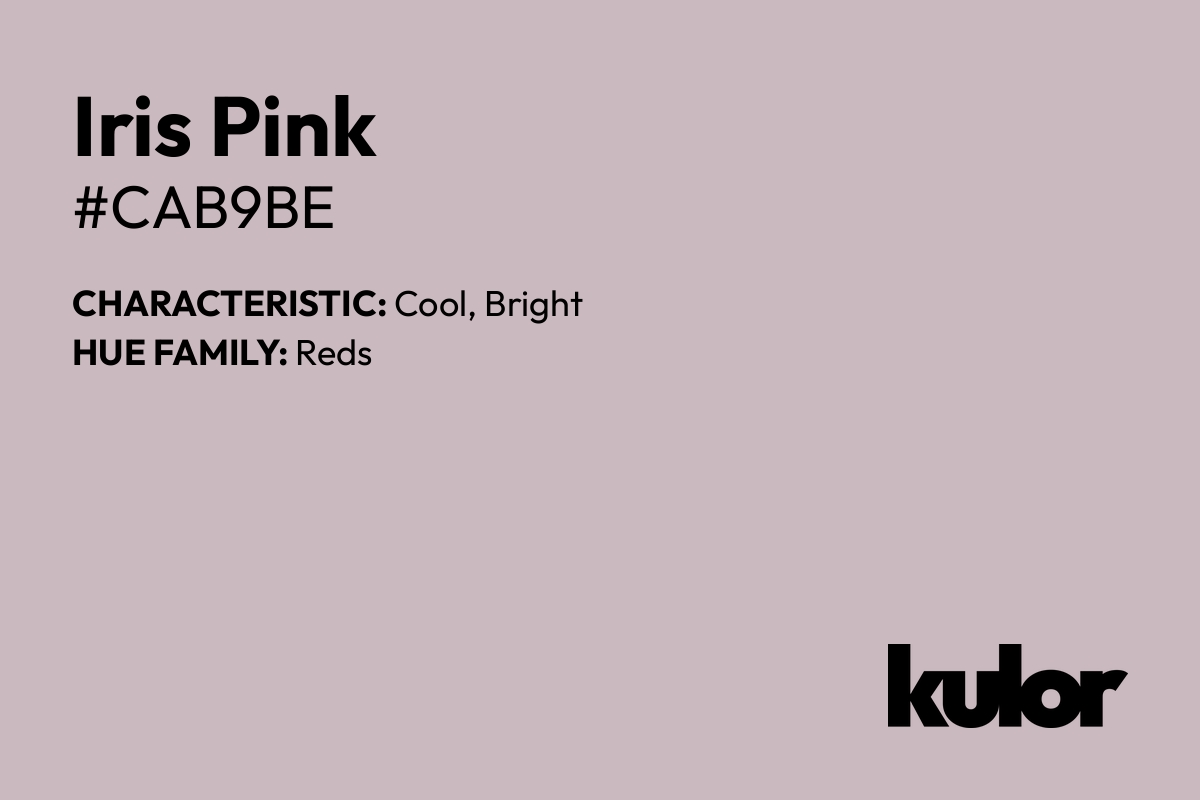 Iris Pink is a color with a HTML hex code of #cab9be.