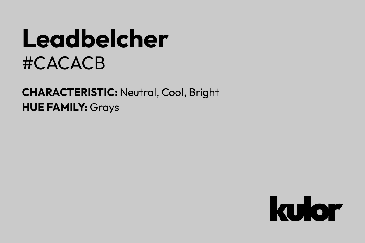 Leadbelcher is a color with a HTML hex code of #cacacb.